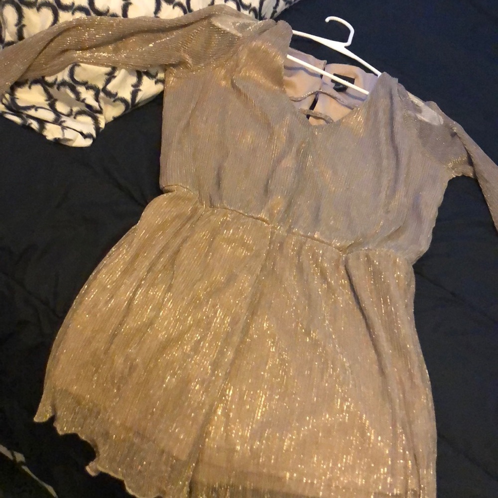 Sparkaly gold long sleeve romper